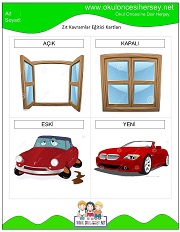 Zıt Kavram Eğitici Kartları